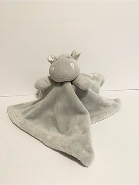 Blankets And Beyond Grey Hippo Lovey Security Plush Baby Cuddle Toy Nunu Toy